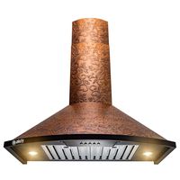 AKDY Wall Mount Range Hood -30" Embossed Copper Hood Fan for Kitchen - 3-Speed Professional Quiet Motor - Premium Push Control Panel - Dishwasher Safe Baffle Filters (Embossed Copper Vine Design)