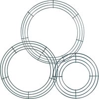 Sumind Wire Wreath Rings Wire Wreath Frame for New Year Valentines Decoration, Dark Green (3 Packs, 8/12/ 14 Inches)
