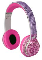 Fashion Bluetooth Foldable Stereo Headphones - Lightweight Adjustable On Ear Headsets (Pink/Purple)
