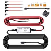 VIKEWE Dash Cam Hardwire Kit with Mini/Micro USB Port, Battery Drain Protection, 12V-24V to 5V Car Dash Camera Charger Power Cord, 5 Fuse & Installing Crowbar/Cable Clips(11.5ft)