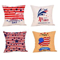 4pcs Patriotic Pillow Cover Independence Day Print Style Celebration Decorative Pillow Case (C)