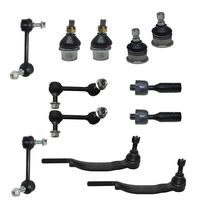 Detroit Axle - 12PC Front and Rear Sway Bars, Front Upper and Lower Ball Joints, 16mm Inner and Outer Tie Rod Ends for 2004 2005 2006 2007 Chevrolet Trailblazer/Isuzu Ascender/Buick Rainier