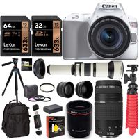 Canon EOS Rebel SL3 DSLR Camera with 75-300mm III, 650-1300mm, T-Mount, 2X Extender, U3 Memory Cards, Tripods, Camera Backpack and More
