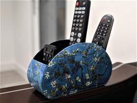 Homeze Remote Control Holder, Organizer, Caddy TV, Smart TV, Makeup Brush, DVD, Mobile, Stationary Makeup Brush Living Room, Lounge Home Kitchen Organiser Container with Gift Box (Van Gogh Blue)