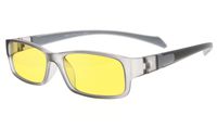 Eyekepper Yellow Tinted Lens 94% Blue Light Blocking Computer Glasses (Grey/Grey Arm +1.25)