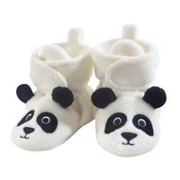 Hudson Baby Unisex Baby Cozy Fleece Booties, Panda Bear, 0-6 Months