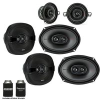 Kicker for Dodge Ram 2012+ Speaker Bundle - Two Pairs of 2017 Model KS 6x9 Speakers, a Pair of KS 3.5" Speakers.