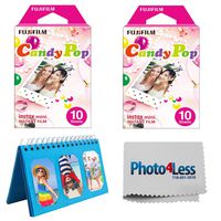 Fujifilm Instax Mini Candy Pop Instant Film X2 (20 Sheets) + Album for Fuji Instax Photos - Instant Film Bundle