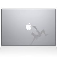 The Decal Guru Soccer Bicycle Kick MacBook Decal Vinyl Sticker - 13" MacBook Air - Silver (1178-MAC-13A-S)
