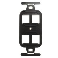 Pass & Seymour Legrand AC-QP106-BK Decora Insert Plate, 4 Port, 106 Frame, Black, (10 Pack)