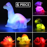 MAPIXO 6 Packs Light-Up Floating Dinosaur Bath Toys Set, for Baby Toddler Nephew in Birthday Christmas Easter , Great Water Bathtub Shower Pool Bath Toy for Children Preschool
