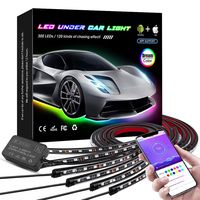 KORJO Car Underglow Lights, 6 Pcs Bluetooth Led Strip Lights with Dream Color Chasing, APP Control 12V 300 LEDs Underbody Lights, Waterproof Underglow Led Light Kit for Cars, Trucks, Boats