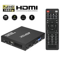 Media Player, 2 HDMI Ports 1080P Full-HD Portable Digital Player, Play Video and Photos with USB Drive/SD Cards/HDD/External Devices, HDMI/AV/VGA Output