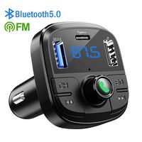 Bluetooth FM Transmitter for Car, Clydek V5.0 Car Bluetooth Adapter Wireless Bluetooth FM Radio Adapter with 5 EQ Mode, 3 USB Ports Support USB Disk, TF Card Hands-Free Calls