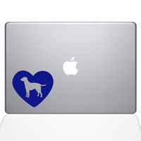 The Decal Guru Heart Labrador Retriever Decal Vinyl Sticker, 15" MacBook Pro (2016 & Newer Models), Dark Blue (1604-MAC-15X-DB)