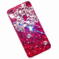 Miagon Sparkle Jewelry Case for Samsung Galaxy S10,3D Handmade Stunning Stones Glitter Crystal Rhinestone Bling Full Diamond Shining Cover Bumper,Red Clear