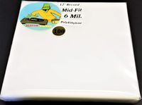 100 6mil Mid Fit No Flap LP Outer Sleeves - 12" 33rpm Dj Vinyl Record Album Plastic Covers - 12 3/4" x 12 3/4" Polyethylene Poly Bags (+ 1 Free Dj Magnet)