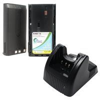 2 Pack - Replacement for Kenwood TK-3102 Battery + Charger - Compatible with Kenwood KNB-14 KNB-15 Two-Way Radio Battery and Charger (1200mAh 7.2V NI-CD)