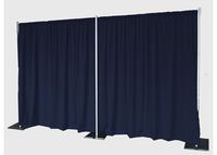 AK-Trading 8ft x 5ft Polyester Fabric Backdrop Background Drapes for Pipe and Drape - Navy