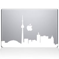 The Decal Guru 2076-MAC-13P-W Toronto Cityscape Decal Vinyl Sticker, 13" MacBook Pro (2015 & Older), White