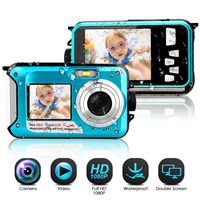 Waterproof Camera Full HD 1080P Underwater Camera 24 MP Video Recorder Selfie Dual Screen DV Recording 16X Digital Zoom Waterproof Digital Camera for Snorkeling
