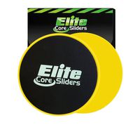 Elite Sportz Equipment Core Exercise Sliders - 2 Dual Sided Gliding Discs for Carpet & Hardwood Floors, Yellow