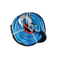 X-BULL SK75 3/8" x 100ft Dyneema Synthetic Winch Rope with Hook Car Tow Recovery Cable（23,809 Lbs,Blue） (Blue)