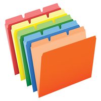 Pendaflex Ready-Tab Reinforced File Folders, Letter Size, Assorted Colors, 1/3 Cut, 50/BX (42338)