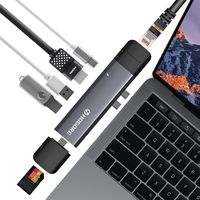HOGORE Modular USB C Hub for MacBook Pro 2019/2018/2017, MacBook Air 2019/2018, Thunderbolt 3 Hub Adapter with TB3(40Gbps), 100w USB C Charging, 4K HDMI, Gigabit Ethernet, Micro/SD, 3USB3.0 USB C Dock