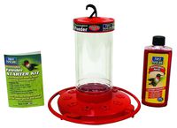 First Nature 16 oz. Hummingbird Feeder Red - Including a 4 Oz Hummingbird Concentrate Nectar That Makes 16 Fl.Oz