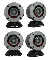 4) New Pyramid TW28 3.75" 600W Super Car Audio Horn Bullet Aluminum Tweeters