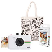 Polaroid Snap Instant Digital Camera (White) Starter Kit with Tote Bag