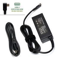 45W USB C Charger Type C with Power Delivery AC Adapter for HP Spectre x360 13-v111dx 13-v011dx 13-w023dx 13-w013dx 13-ae013dx 13-ac023dx ; Lenovo Yoga 720 910 ThinkPad X1 Laptop Power Supply Cord