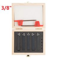 CO-Z 3/8" Indexable Machine Turning Holder, 5PCS Indexable Carbide Lathe Tool Insert Bits Set for Turning, Cutting, Facing, Boring and Chamfering