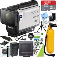 Sony FDR-X3000R 4K Action Camera with Live View Remote + Outdoor Action Kit & Accessory Bundle
