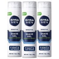 NIVEA Men Sensitive Shaving Gel - Protects Sensitive Skin From Shave Irritation - 7 oz. Can (Pack of 3)