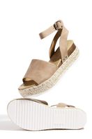 SODA Clip Womens Casual Espadrilles Trim Flatform Studded Wedge (5.5 M US, Natural Taupe Nubuck)