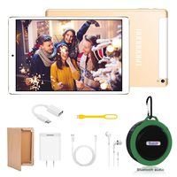 DUODUOGO K6 10.1 inch Tablet+Bluetooth Speaker 2-in-1, Android 9.0, 4GB RAM+64GB ROM, Dual SIM/WiFi, Quad-Core Processor, Dual Camera 5MP + 8MP, 7200mAhTablet, 8W Stereo Sound, Bluetooth 5.0 (Gold)