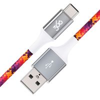 360 Electrical 360654-CO Habitat 4ft Premium Braided Charging Cable with USB-C to USB-A Connectors - Active Collection-Coral