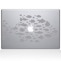 The Decal Guru Swim with The Fishes MacBook Decal Vinyl Sticker - 13" MacBook Air - Silver (0146-MAC-13A-S)
