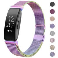 HAPAW Bands Compatible with Fitbit Inspire HR, Inspire Metal Band Accessories Stainless Steel Mesh Bracelet Women Men Wristbands Strap for Inspire & Inspire HR Fitness Tracker (Small, Colorful)