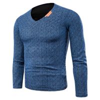 WM&MW Mens Sweater Slim Fit V Neck Knit Sweatshirt Pullover Shirt Jumper Knitwear Plus Szie (Blue, Asian:5XL)
