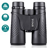 BNISE Binoculars 10x42 for Adults Bird Watching and Hunting,Asika Compact Waterproof/Fogproof/Shockproof, BaK4 Roof Prism 14mm Exit Relief, with Neck Strap and Carrying Case - Black