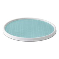 Copco 5246418 Non-Skid Pantry Cabinet Lazy Susan Turntable, 18-Inch, White/Aqua