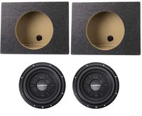 2) Rockford Fosgate R2SD4-10 10" 800W Car Shallow Subs + 2) Single Sealed Boxes