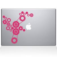 The Decal Guru Steampunk Gears MacBook Decal Vinyl Sticker - 12" MacBook - Pink (1184-MAC-12M-BG)