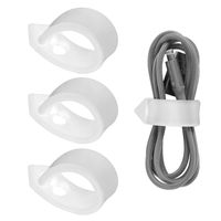 ELFRhino Cord Organizer Cable Straps Clips Wire Ties Earbuds Earphone Headphone Headset Wrap Winder Holder Keeper Manager Management(Set of 3, Transparent)