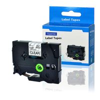 SuperInk 1 Pack TZe-111 TZe111 TZ-111 TZ111 Laminated Tape Black on Clear 6mm (1/4") x 8m (26.2ft) Compatible for Brother P-Touch Label Makers & Printers