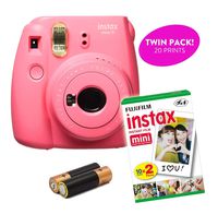 Fujifilm -Instant Mini 9 Instant Camera Product Bundles | Film Pack Options | Renewed (Mini 9 Camera + 1 Film Pack, Flamingo Pink)