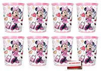 Disney Minnie Mouse Pink 16 oz Plastic Favor Cups 8 Pack (Plus Party Planning Checklist by Mikes Super Store)